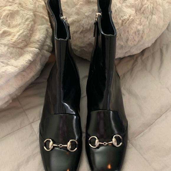 Gucci Shoes - Gucci Patent Horsebit Ankle Boots